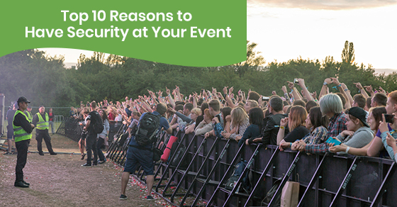 Security guards in a music event